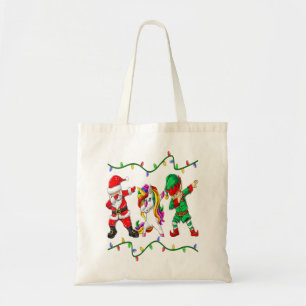 Dabbing Santa Elf Unicorn Christmas Kids Boys Men Tote Bag