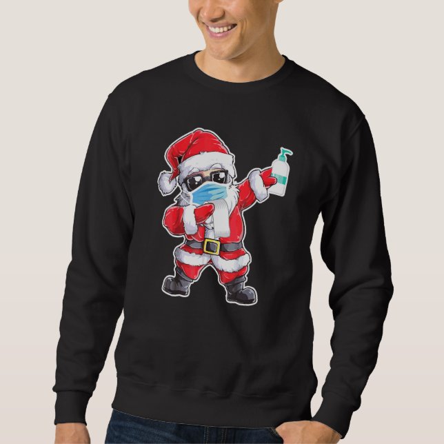 Dabbing Santa Face Mask  Christmas Sweatshirt (Front)