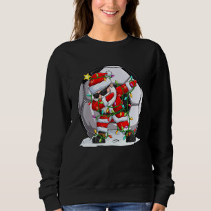 Dabbing Santa For Boys Girls Christmas Soccer Ball Sweatshirt