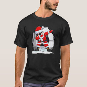 Dabbing Santa For Boys Girls Christmas Soccer Dab T-Shirt
