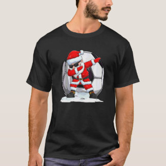 Dabbing Santa For Boys Girls Christmas Soccer Dab  T-Shirt