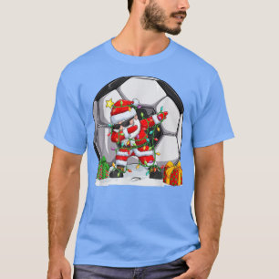 Dabbing Santa For Boys Girls Christmas Soccer Dab T-Shirt