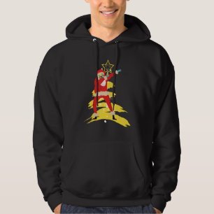 Dabbing Santa For Boys Girls Christmas Tree Light Hoodie