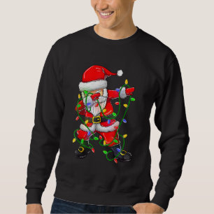 Dabbing Santa For Boys Girls Christmas Tree Light Sweatshirt