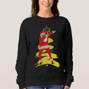 Dabbing Santa For Boys Girls Christmas Tree Light Sweatshirt