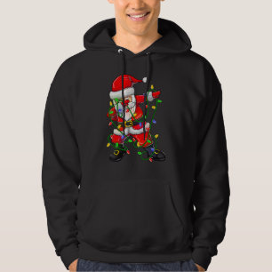 Dabbing Santa for Boys Girls Christmas Tree Lights Hoodie