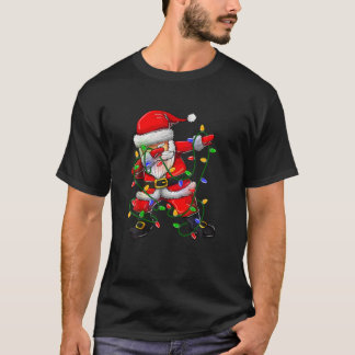 Dabbing Santa For Boys Girls Christmas Tree Lights T-Shirt