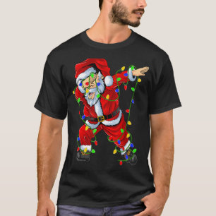 Dabbing Santa for Boys Girls Kids Christmas Light T-Shirt