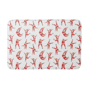 Dabbing Santa Fun Christmas Pattern Bath Mat