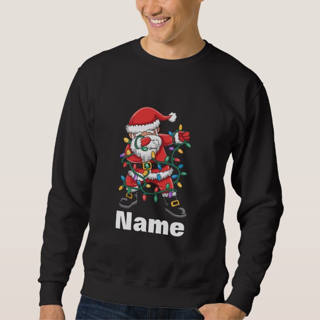 Dabbing Santa Funny Personalised Christmas Gift Sweatshirt (Front)