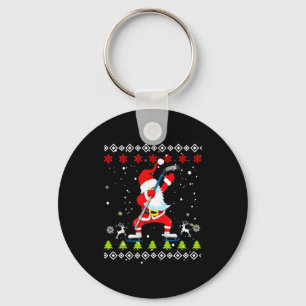 Dabbing Santa Hockey Ugly Christmas Sweater Xmas  Key Ring
