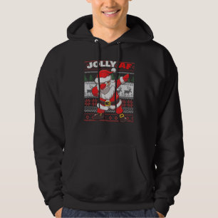 Dabbing Santa Jolly Af Inappropriate Ugly Christma Hoodie