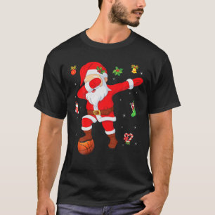 Dabbing Santa Playing Basketball Christmas Merry X T-Shirt