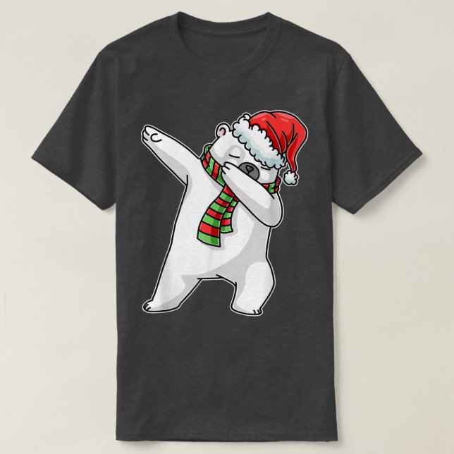 Dabbing Santa Polar Bear Christmas Funny Xmas Dab  T-Shirt (Design Front)