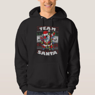 Dabbing Santa Quarantine Ugly Christmas Garland Te Hoodie