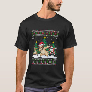 Dabbing Santa Reindeer Pekingese Dog Tree Lights U T-Shirt