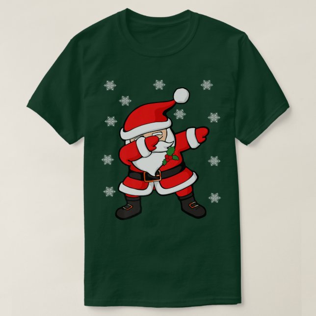 Dabbing Santa Santa Claus Funny Christmas Premium  T-Shirt (Design Front)