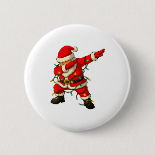 Dabbing Santa Shirt Xmas Lights Girls Boys Kids Ch 6 Cm Round Badge