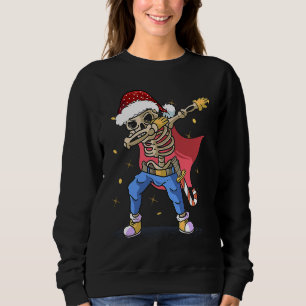 Dabbing Santa Skeleton christmas  for men boy Chri Sweatshirt