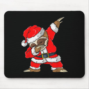 Dabbing Santa Sloth Merry Slothmas Christmas Kids Mouse Pad