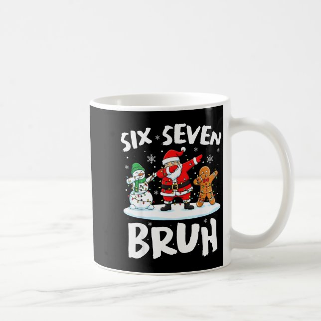 Dabbing Santa Snowman 6 7 Meme Christmas Six Seven Coffee Mug (Right)