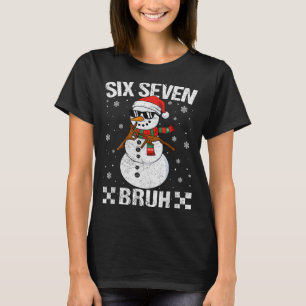 Dabbing Santa Snowman 6 7 Meme Christmas Six Seven T-Shirt