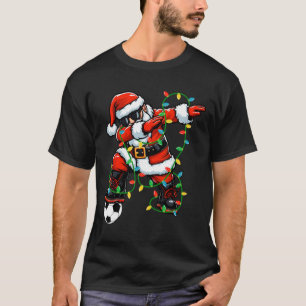 Dabbing Santa Soccer Christmas Lights Xmas Soccer  T-Shirt