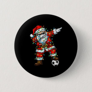 Dabbing Santa Soccer Christmas Pajamas Boys Kids M 6 Cm Round Badge