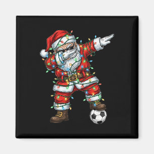 Dabbing Santa Soccer Christmas Pajamas Boys Kids M Magnet