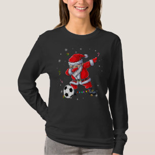 Dabbing Santa Soccer for Boys Girls Christmas Tr T-Shirt