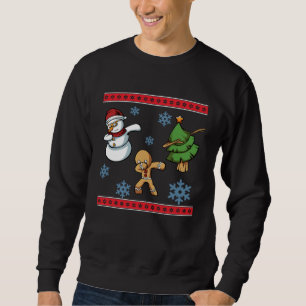 Dabbing Santa Tree Cookie Ginger Christmas Celebra Sweatshirt