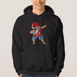 Dabbing Santa Tropical Island Christmas Hawaiian X Hoodie
