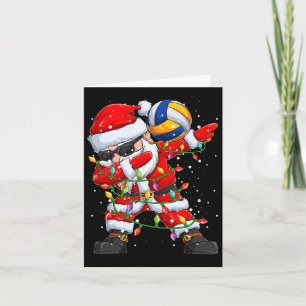 Dabbing Santa Volleyball Christmas Lights Pyjamas Card