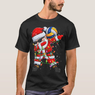Dabbing Santa Volleyball Christmas Lights Pyjamas T-Shirt