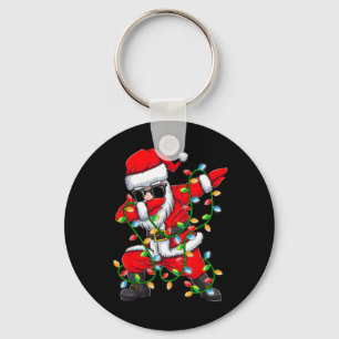 Dabbing Santa Xmas Lights Girls Boys Kids Christma Key Ring