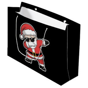 Dabbing Santa Xmas Lights Kids Christmas Gifts  Large Gift Bag