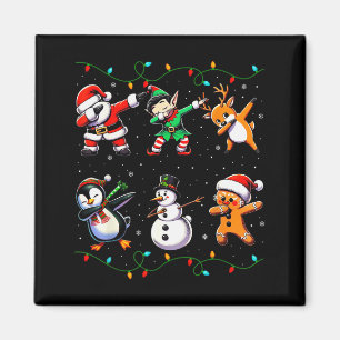 Dabbing Santa Xmas Lights Kids Girls Boys Christma Magnet