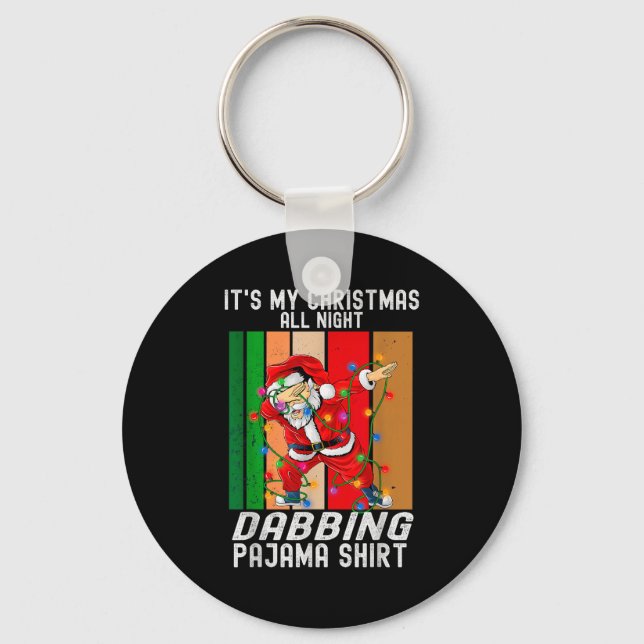 Dabbing Santaclaus All Christmas Night Dab Dance  Key Ring (Front)