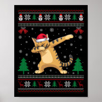 Dabbing Savannah Cat Santa Hat Boys Girls Kids Chr