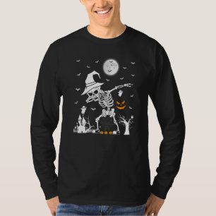 Dabbing Scary Skeleton Halloween Costume T-Shirt