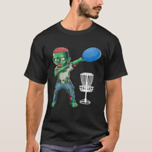Dabbing Scary Zombie Frisbees Disc Golf Halloween T-Shirt