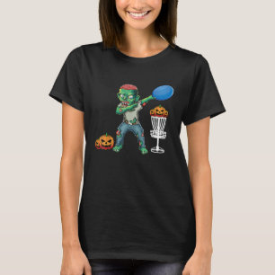 Dabbing Scary Zombie Frisbees Disc Golf Halloween T-Shirt