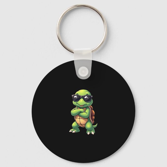 Dabbing Sea Turtle Animal Lover Save The Turtles ( Key Ring (Front)