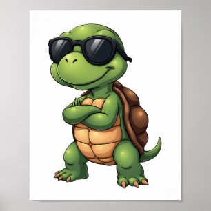 Dabbing Sea Turtle Animal Lover Save The Turtles ( Poster