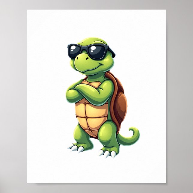 Dabbing Sea Turtle Animal Lover Save The Turtles ( Poster (Front)