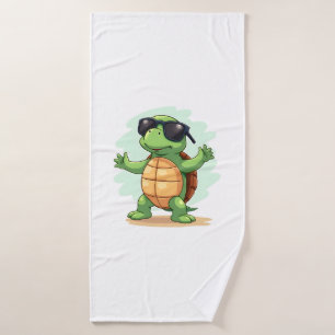 Dabbing Sea Turtle Animal Lover Save The Turtles T Bath Towel