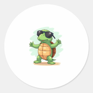 Dabbing Sea Turtle Animal Lover Save The Turtles T Classic Round Sticker
