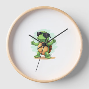 Dabbing Sea Turtle Animal Lover Save The Turtles T Clock