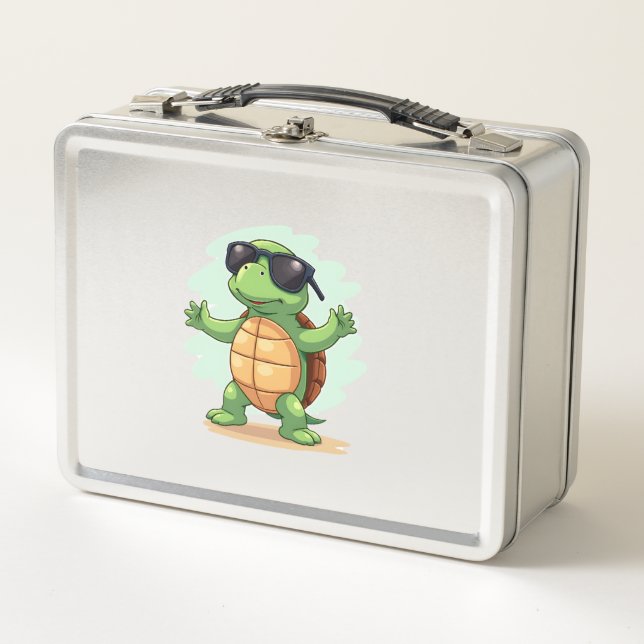Dabbing Sea Turtle Animal Lover Save The Turtles T Metal Lunch Box (Front)