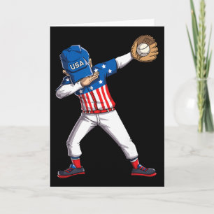 Dabbing Sell Player 4th Of July Usa American Flag Card